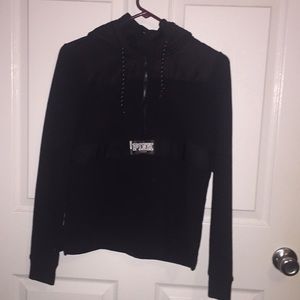 PINK black half zip hoodie